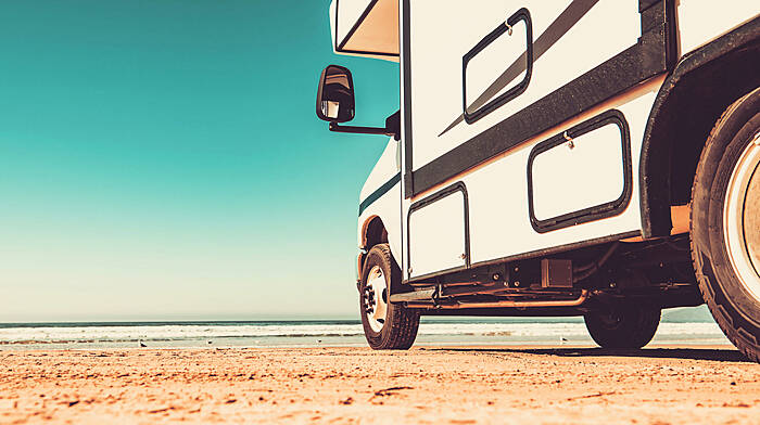 Beaches were packed with camper vans Image