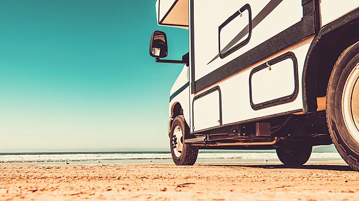 Beaches were packed with camper vans Image