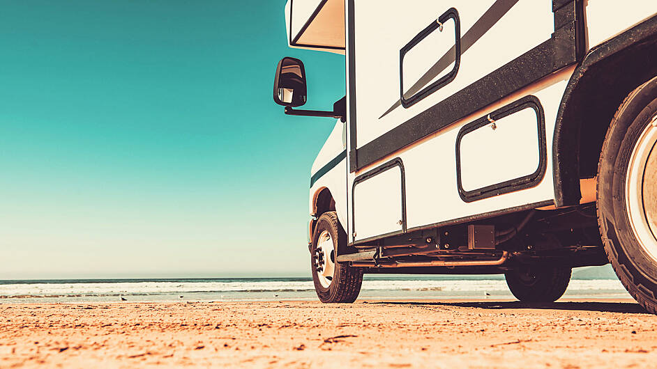 Beaches were packed with camper vans Image