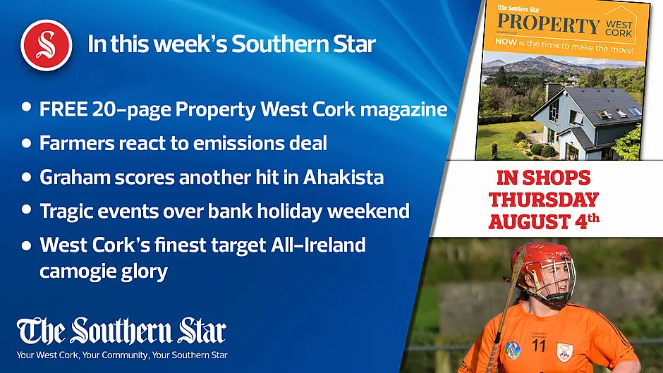 In this week's Southern Star: FREE 20-page Property West Cork magazine, Farmers react to emissions deal, Tragic events over bank holiday weekend Image