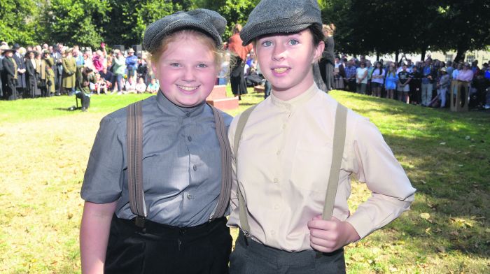 Caitlin McCarthy and Sarah Marie O’Sullivan in period costume for the Clonakilty Collins festival.
