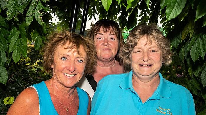 Noreen Fleming, Jackie Kelly and Bridget Deasy, Barryroe Walking Club, at the walk & cycle rally in Coppeen, organised by the Castletown Fundraising Group who have been supporting Enable Ireland for over 40 years (Photo: John Allen)