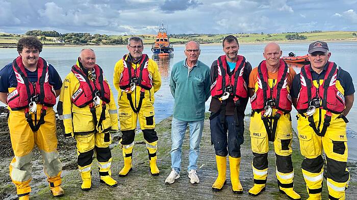 Courtmacsherry lifeboat rescues two people from blaze on boat Image