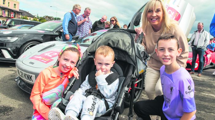 The supercars of Cannonball Ireland visited Kinsale last week and there to see them were Martina, Neasa, Odhran and Fionn Collins from Dunmanway.			           
(Photo: John Allen )