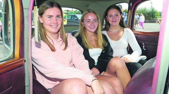 At the recent West Cork Vintage Club run in Clonakilty were Sara and Ella O’Sullivan and Alice O’Leary. 		                       (Photo:Denis Boyle)