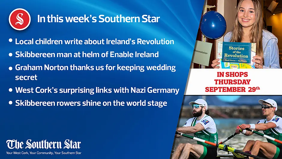 In this week's Southern Star: Local children write about Ireland's Revolution, West Cork's surprising links to Nazi Germany, Skibbereen rowers shine on the world stage Image