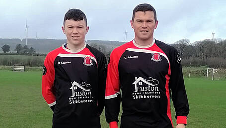 Father Robert sets up his son Ciarán for a goal in Drinagh Rangers’ Premier Division win Image