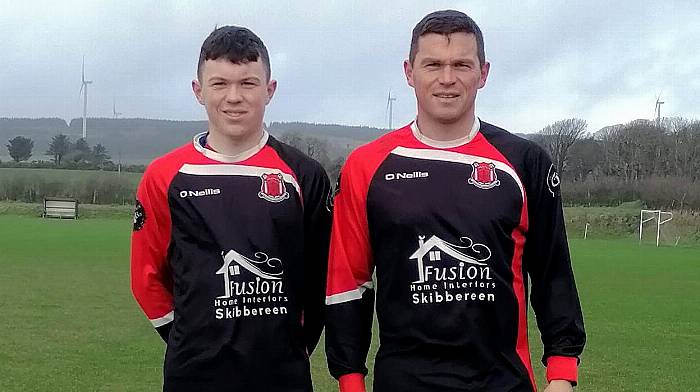 Father Robert sets up his son Ciarán for a goal in Drinagh Rangers’ Premier Division win Image