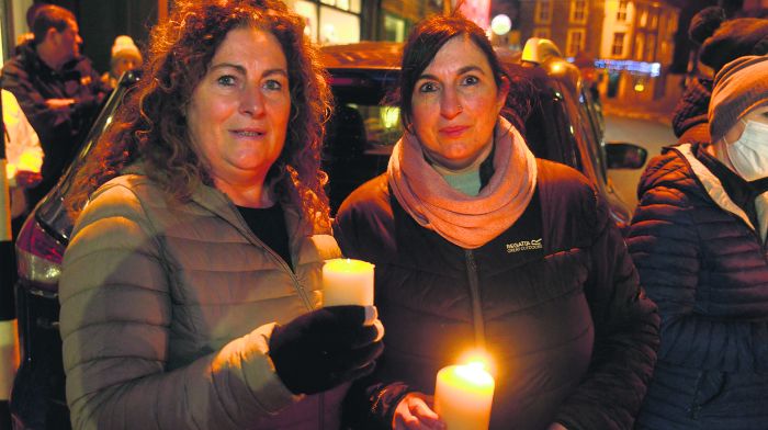 Alice O’Reilly and her sister Rosarie McCarthy at Bandon’s vigil.  (Photo: Denis Boyle)