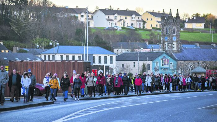 The large crowd at Bantry’s vigil and walk in memory of Ashling. (Photo: Karlis Dzjamko)