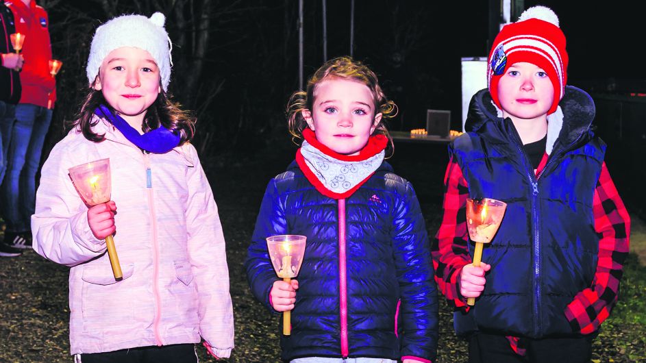 Camile Bruton, Riona Carey and Andy O’Sullivan with candles (Photos: Anne Marie Cronin)