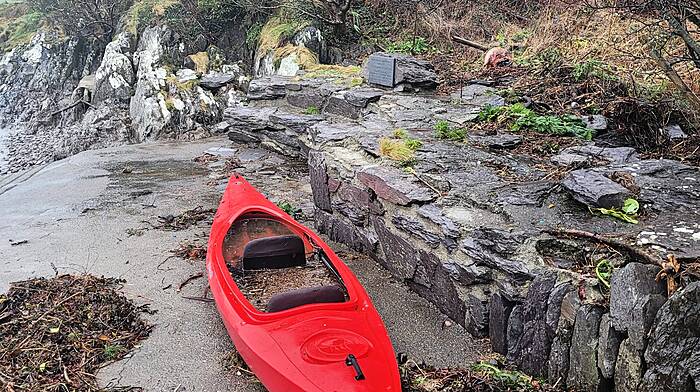 Kayak taken from beach in Schull Image