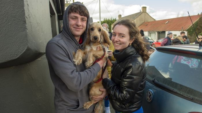 Supporting a tractor run in Ahiohill were Brian Murphy and Stephanie Hodge with’Fiadh’