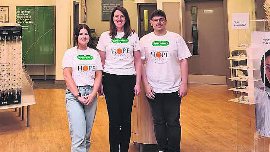 Specsavers Bandon staff to walk 500k steps in aid of The Hope foundation Image