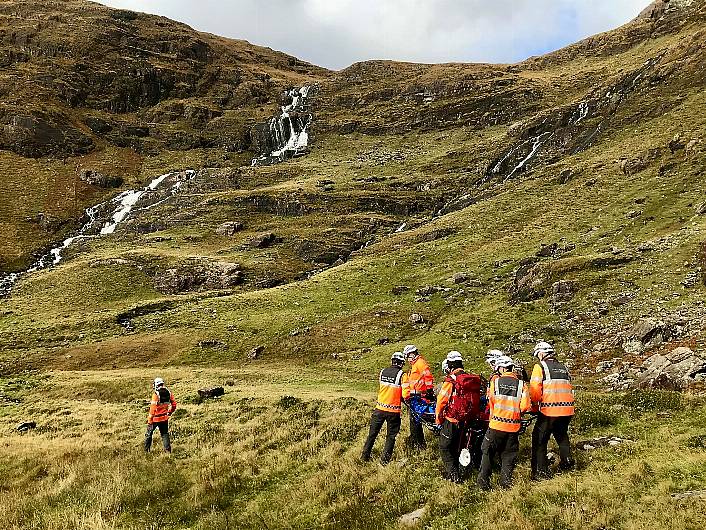 Injured walker assisted by Castletownbere Coast Guard Image