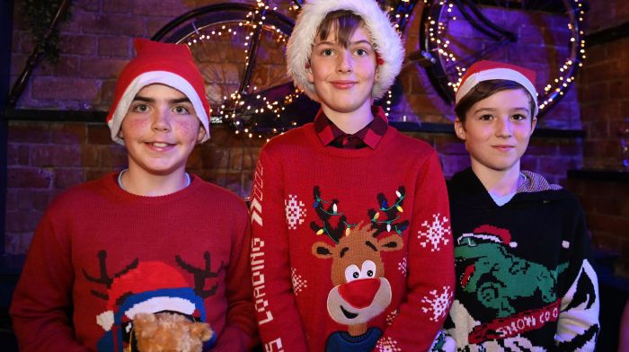 BARRYROE BOYS: At the Christmas market in the Courtmacsherry Hotel, Courtmacsherry on Sunday last were (left to right): Paraic Coakley, Daniel Morse and Fionn Harrigan.  Photo: Martin Walsh.