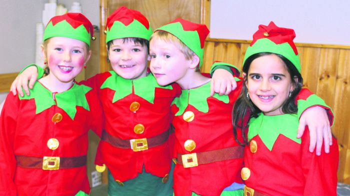 Brooke Brazier Scannell, 
Ben Heffernan, Niall O’Mahony and Ameila Afoullouss at the Ardfield NS Christmas show in Rossmore theatre.        (Photo: Anne Marie Cronin)