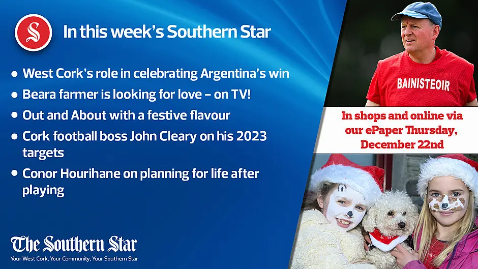 In this week's Southern Star: West Cork's role in celebrating Argentina's win; Beara farmer is looking for love - on TV!; Conor Hourihane on planning for life after playing Image