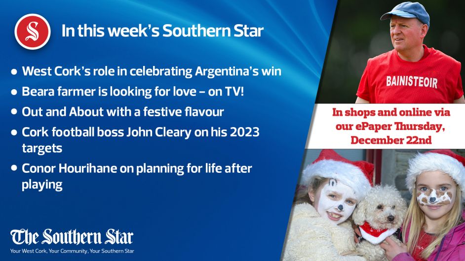 In this week's Southern Star: West Cork's role in celebrating Argentina's win; Beara farmer is looking for love - on TV!; Conor Hourihane on planning for life after playing Image