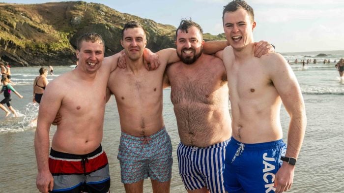 At the Warren beach swim were Liam O’Brien, Jonathan Deasy, Dave McCarthy and Seán Deasy, all from Reenascreena.