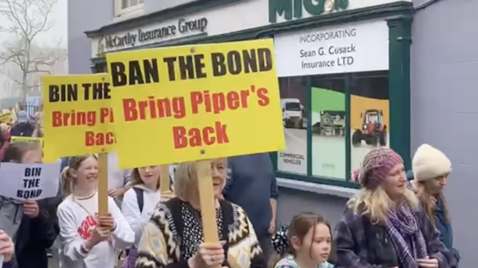 WATCH: Ban the bond protest in support of Piper's Funfair in Kinsale Image