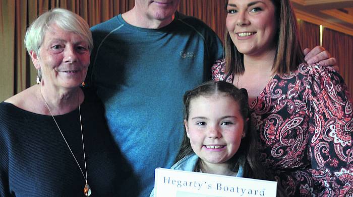 Fiona Clark, Lisheen; Claire Lambert, Baltimore and Luisa McCarthy, Schull at the launch of photographer Kevin O’Farrell’s book Hegarty’s Boatyard –Building Conor O’Brien’s Saoirse.( Photo: Anne Minihane.)