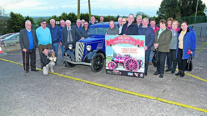 Supporters launching the June Bank Holiday’s Innishannon Steam & Vintage Rally. (Photo:  Denis Boyle)