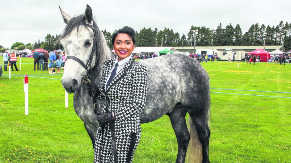 Bee Sharan with her pony Bailey at the show. (Photo: David Creedon)