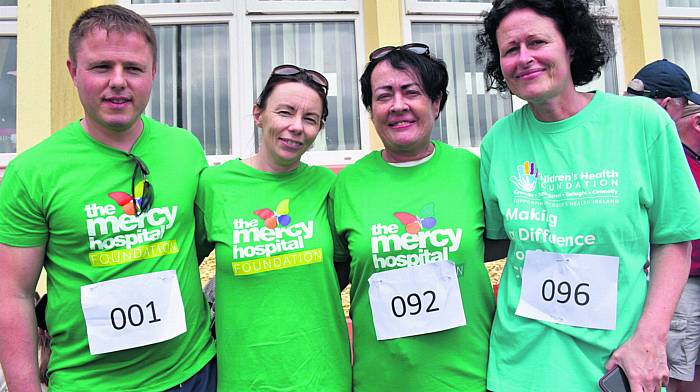 Dominic Hayes, principal Drinagh NS, with Laura O’Regan, Majella Walsh and Colette McQueen. 					 	(Photo: Anne Minihane)