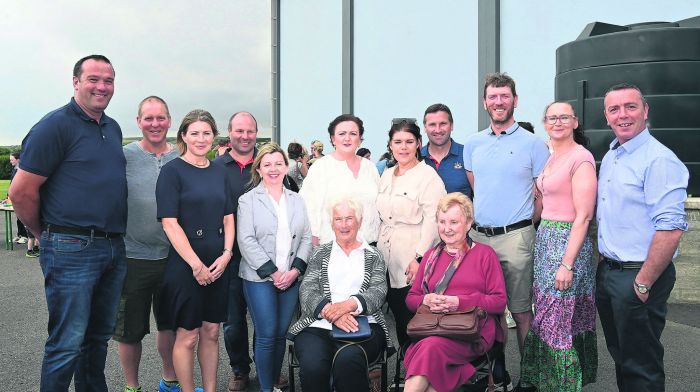 Seated, former teachers Eileen Foley and Mary Deasy with former pupils (back, from left): Daniel Whelton, Denis Griffin, Olive Sexton, Tony O’Regan, Margaret Collins, Anita Deasy, Angela Whelton, Norman Fleming, Padraig Collins, Cora Murphy and Colm Coakley. 		                   (Photo: Martin Walsh)