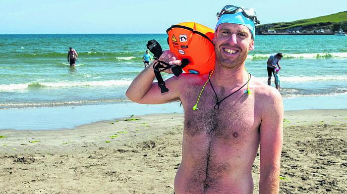 Kieran Curtin from Rosscarbery preparing to go for a swim at the Warren Strand at the weekend. 						             (Photo: Andy Gibson)