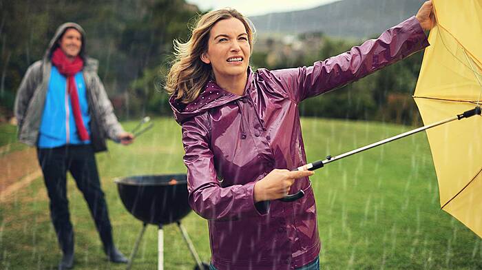 WOMAN ON THE VERGE: Roll with it, whatever the weather! Image