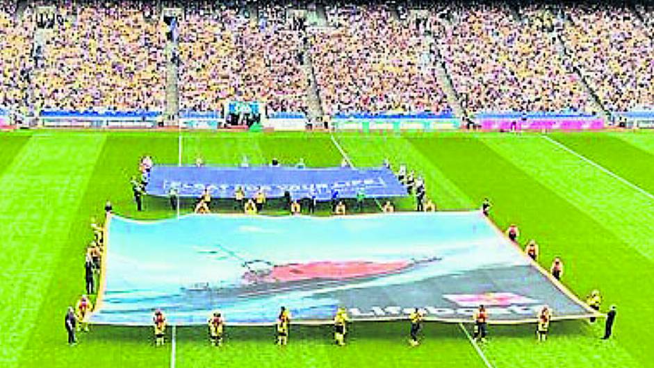 Local RNLI volunteers are on the ball at Croker Image