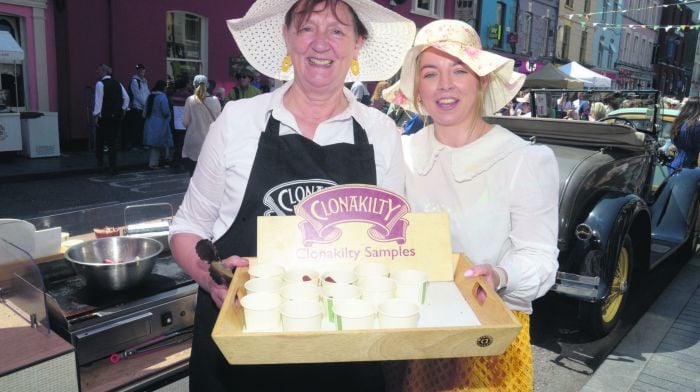 Taking a step back in time at the Old time fair at Clonakilty were Patricia O’Donovan and Roisín Cronin. (Photo: Denis Boyle)