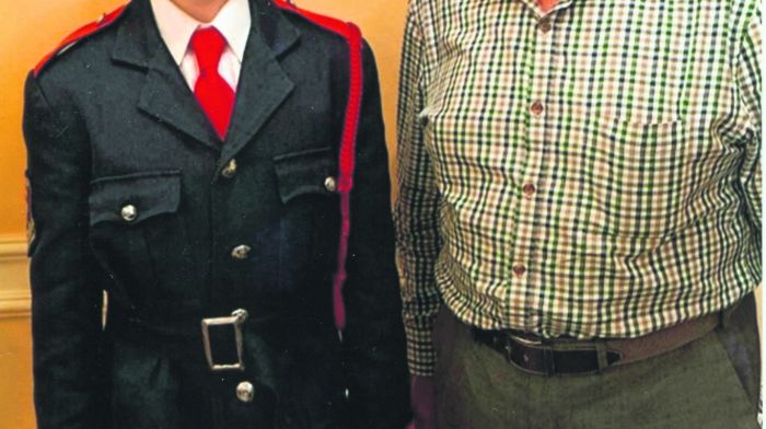 Wilson O’Sullivan with his grandson Tommy of St 
Fachtna’s Silver Band, who played in the South of Ireland Band Championships.