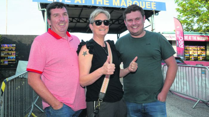 At the Tommy Tiernan gig at Live at the Marquee were Dave Linnane, Diane Lane and Finn O’Regan from Bandon.  (Photo: Denis Boyle)