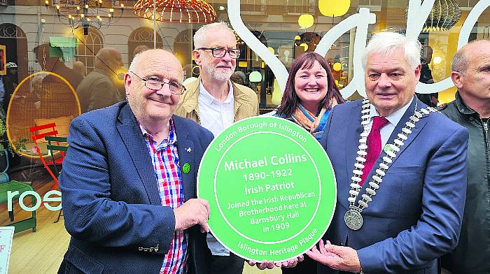 Corbyn welcomes Michael Collins plaque in London Image