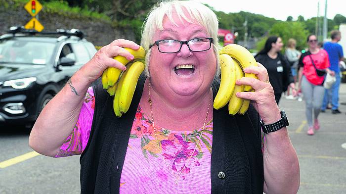 Kim Belcher was running a banana pit stop at the MakeYour Mark On Cancer charity walk from the Viaduct to  Bandon. (Photo: Denis Boyle)