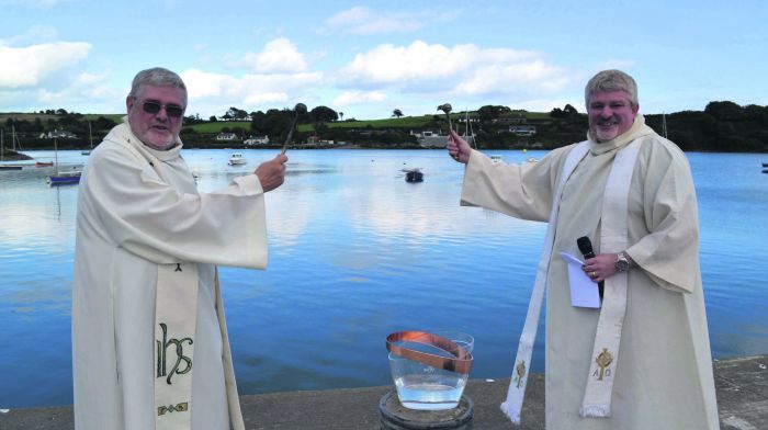 Fr Bernard Cotter and Rev John Ardis blessed the boats in Castletownshend Harbour last Saturday afternoon, an age-old custom to ensure a safe season for all those who use the water for work and pleasure. (Photo: Anne Minihane)