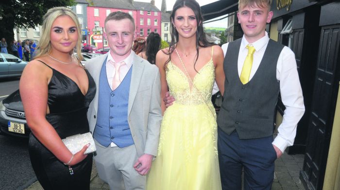 Ella Murray, Joe Cronin, Katie Twohig and Adam Straub at the St Brogan’s College grads.(Photo: Denis Boyle)