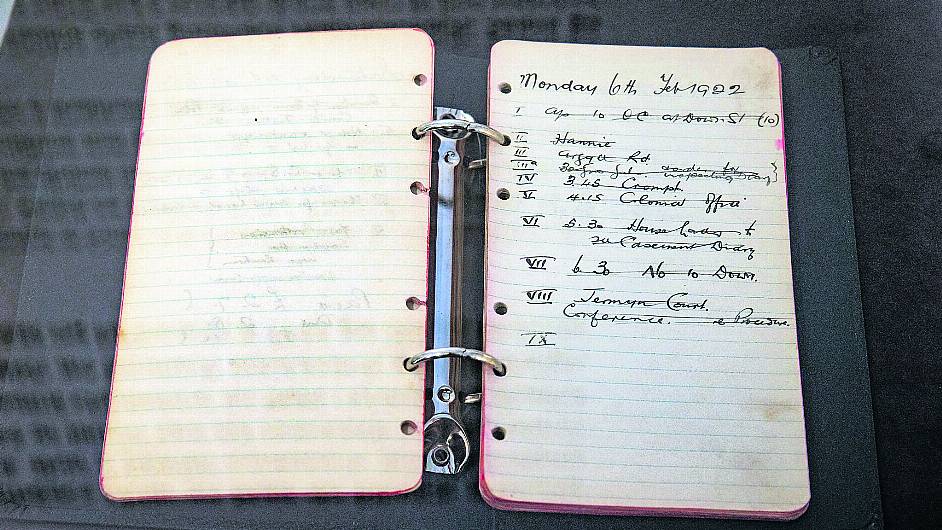 Michael Collins’ diaries on display in Clonakilty Image