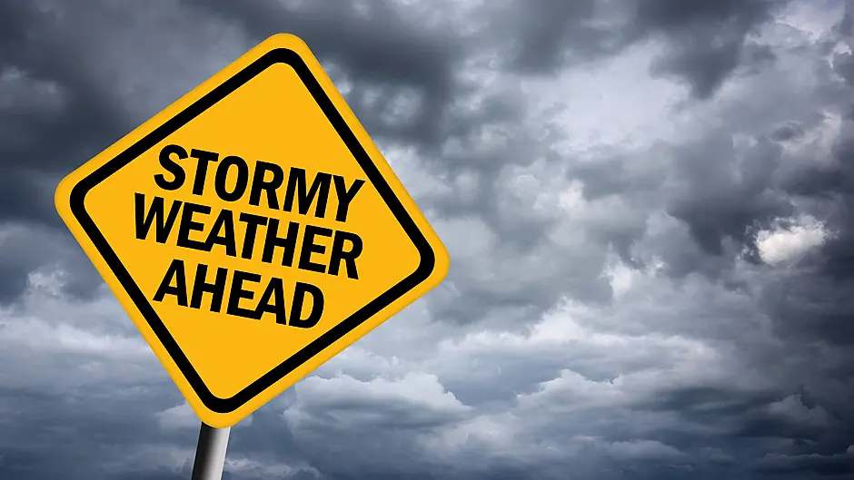 Status Yellow Thunderstorm warning issued for Cork Image