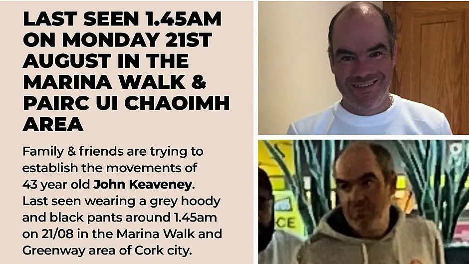 Renewed appeal issued as family concerned for welfare of man missing in Cork Image