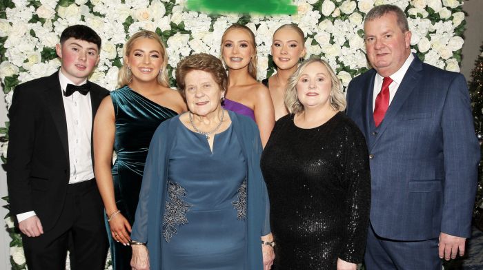 The Hodnett family celebrating St James' successes in 2022; from left, James, Rachel, Breda, Ciara, Laura, Deirdre and Joseph.