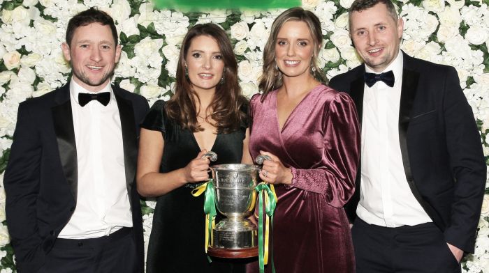 Enjoying St James' GAA victory celebrations in Dunmore House Hotel, after their Carbery JAFC-winning heroics in 2022, were brothers James and Paul O'Sullivan with their wifes Sinéad and Rhona.
(Photos: Paddy Feen)