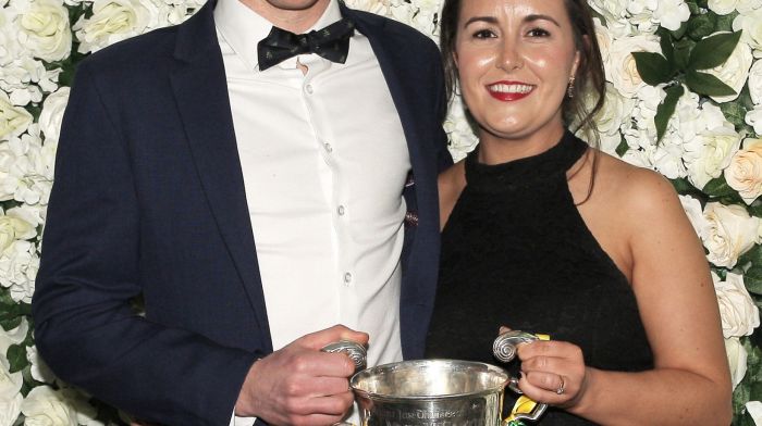 David Hayes and Valerie Bennett pictured with the Mick McCarthy Cup.