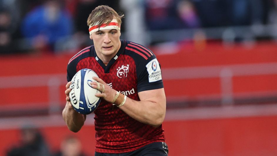 Try machine Gavin Coombes makes it 42 tries in 88 games for Munster  Image