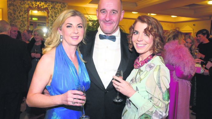 Clockwise from above, at the Carbery Hunt Ball were Ger Coughlan, Trevor Drapper and Denise O'Donovan from Enniskeane(Photos: Denis Boyle)