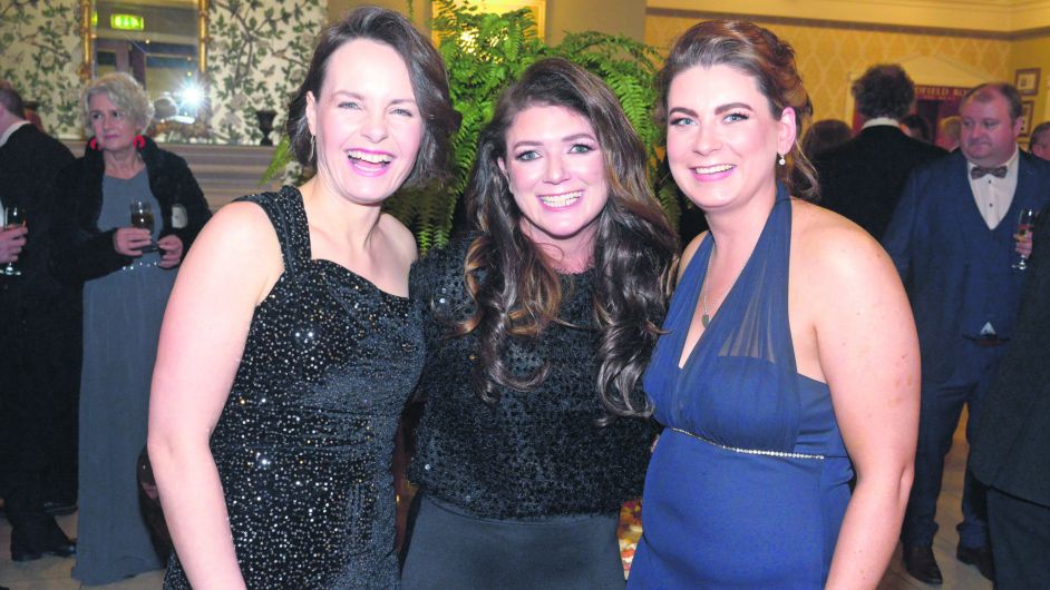 Enjoying the Carbery Hunt Ball at Fernhill House Hotel, Clonakilty were Carys O'Donovan, Grace Santry and Kate Murray from Clonakilty. (Photo: Denis Boyle)