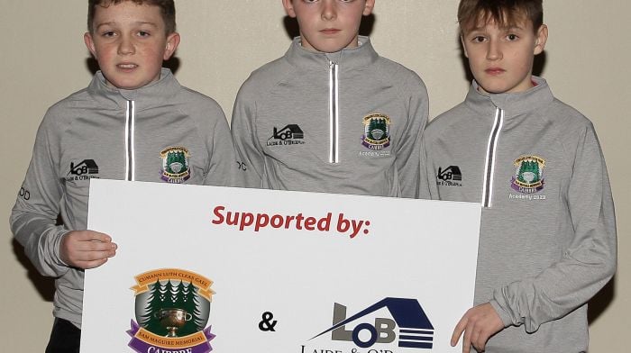 Castlehaven players – Cian O’Donovan, Eamon O’Callaghan and Alex Donoghue – who were involved in the Carbery GAA Academy.